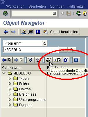 Navigation zu den übergeordneten Objekten füht vom Programm...